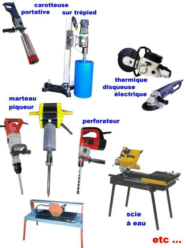 Réparation outillage pour le perçage, le sciage et la démolition